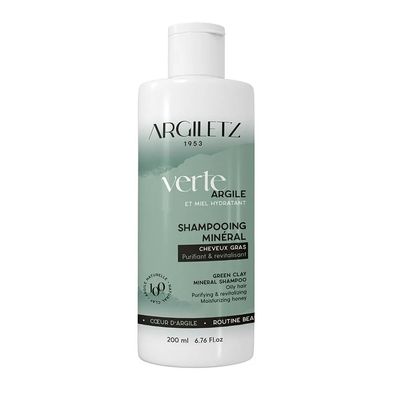 Argiletz Green Clay Mineral Shampoo for Oily Hair 200 ml, 6.76 Fl.oz made in France Shampooing Cheveux Gras 200ml