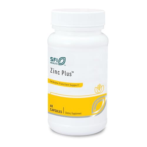Klaire Labs Zinc Plus Immune Support Supplement - Zinc Citrate with Copper, Vitamin B6 Vitamin C - Hypoallergenic (60 Capsules)
