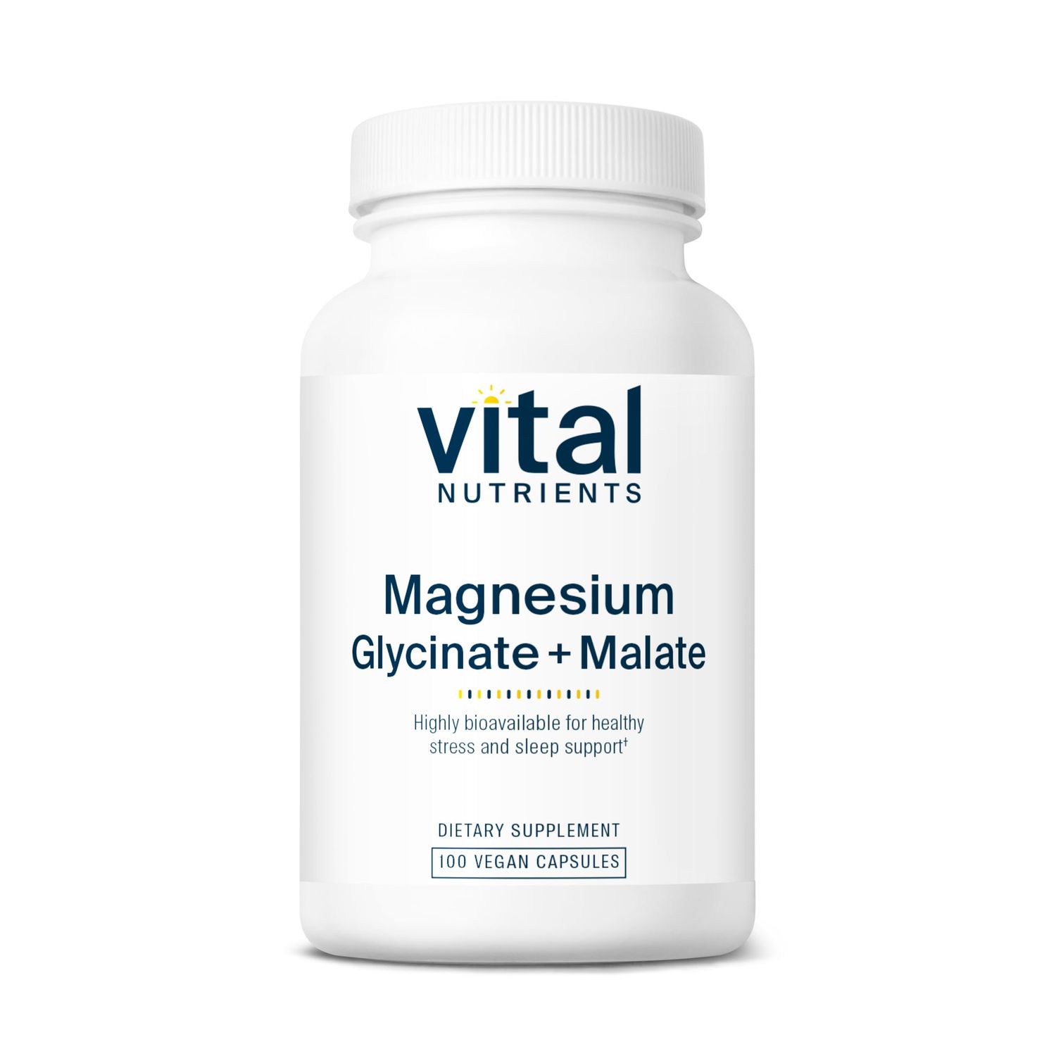 Vital Nutrients Magnesium Glycinate Malate 120mg Vegan Magnesium Supplement for Women and Men Muscle, Heart, Bone Support Promotes Relaxation Gluten, Dairy and Soy Free 100 Capsules