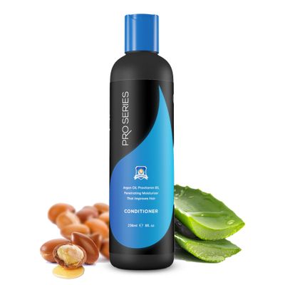 Pro Series Conditioner for Shiny, Smooth, Strong, Frizz-free Bouncy Healthy Hair - Daily Use Hair Care Color Treatment wArgan Oil, Aloe Vera Cucumber for Lace Wig, Toupee Hairpieces, 8oz