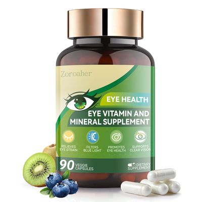 Advanced Eye Vitamins and Mineral Supplement with Lutein Zeaxanthin Zinc, Vitamin C E - Supports Vision, Macular Health Eye Health - 90 Count