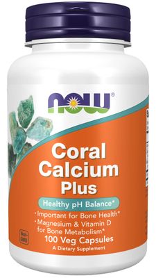 Now Foods Coral Calcium plus Magnesium, 100 veggie caps (Pack of 2)