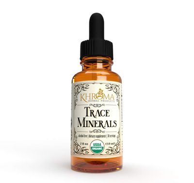 Organic Trace Minerals - by Khroma Herbs - 2 oz Liquid Plant-Based Trace Mineral Blend - Designed for Maximum Absorption - 30 Servings