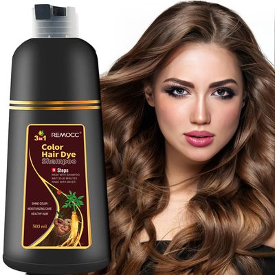 Hair Dye Shampoo 3 in 1 Hair Shampoo Instant Hair Dye Herbal Ingredients for Women Me Hair Color Dye Shampoo Cover Gray White Hair in Minutes Maroon(500mL,17.6 Fl Oz)