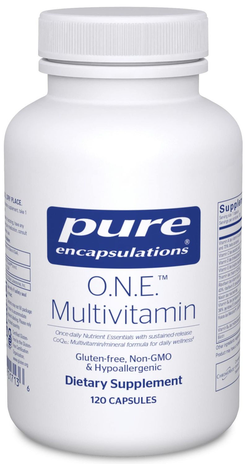 Pure Encapsulations O.N.E. Multivitamin - Once Daily Multivitamin with Antioxidant Complex Metafolin, CoQ10, and Lutein to Support Vision, Cognitive Function, and Cellular Health - 120 Capsules