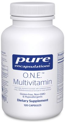 Pure Encapsulations O.N.E. Multivitamin - Once Daily Multivitamin with Antioxidant Complex Metafolin, CoQ10, and Lutein to Support Vision, Cognitive Function, and Cellular Health - 120 Capsules