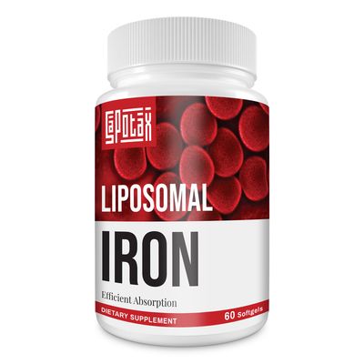 Liposomal Fe Iron Supplement for Women,65 mg Iron Supplements with Folic Acid Vitamin B12 for Men,Red Blood Cell Production,Energy Support for Adults Iron Deficiency 60 Softgels(1 Bottle)