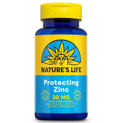 Nature&#39;s Life Zinc Picolinate 30mg Plus 2mg of Copper - Chelated Zinc Supplement for Immune, Cardiovascular, Skin, Cellular Function, and Muscle Support - 60-Day Guarantee - 100 Servings, 100 Capsules