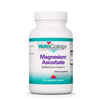 Nutricology Magnesium Ascorbate Supplement - 1000mg Buffered Vitamin C, Immune Support, Magnesium Powder, Vegetarian Capsules - 100 Count