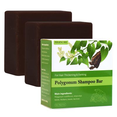 2 Pcs Natural Polygonum Multiflorum Solid Shampoo and Conditioner Set, He Shou Wu Volumizing Gray Hair Reverse, Fo Ti Bar for Thinning Darkening Hair, Fo-Ti Black Soap for Men Women All Hair Type