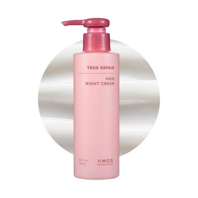 AMOS PROFESSIONAL True Repair Hair Night Cream l Overnight Hair Leave-in Conditioner, Hydrating Deep Conditioning for Dry and Damaged Hair, 6.0 fl.oz