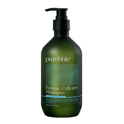 PUREBBLE Cooling Relief Botanic Cellcare Shampoo 500ml, 16.90 fl oz Sulfate-Free, Paraben-Free and Color-Safe pH Balancing