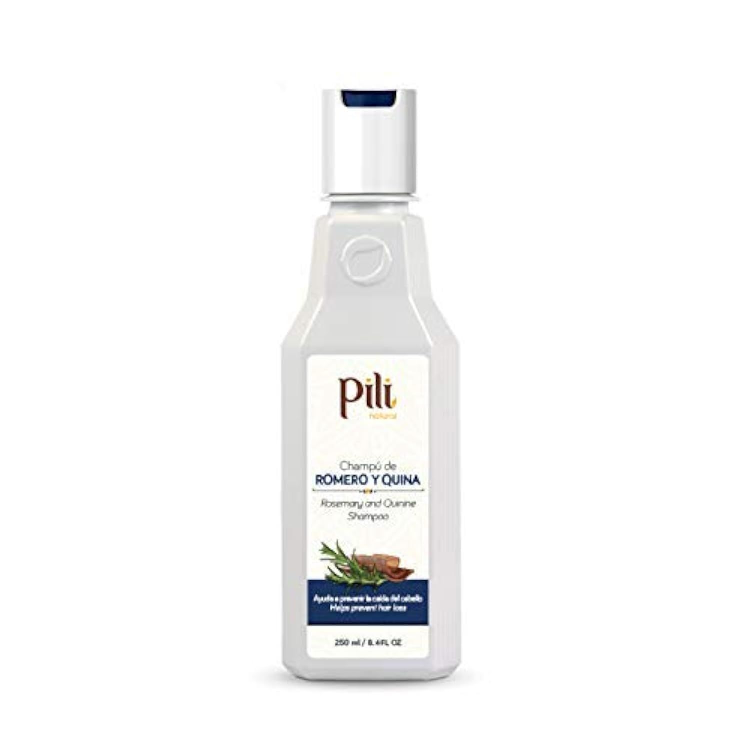 Pili Natural Rosemary and Quinine Shampoo - Strengthens Hair Follicles, Promotes Scalp Health Hair Growth. 8.4 fl. oz.