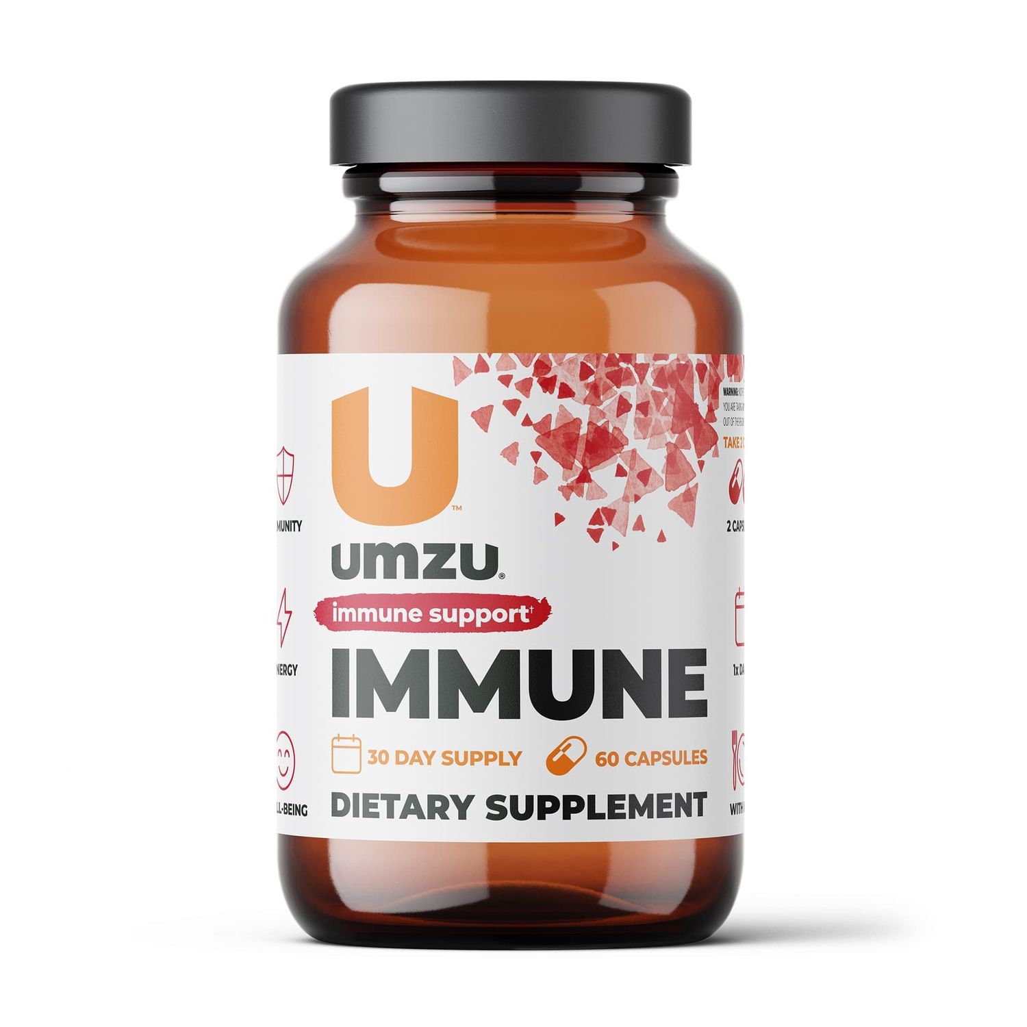 UMZU Immunity Supplement Natural Energy Immune System Support with Vitamin C, D, Elderberry, Zinc, Magnesium Cordyceps (30 Capsules)