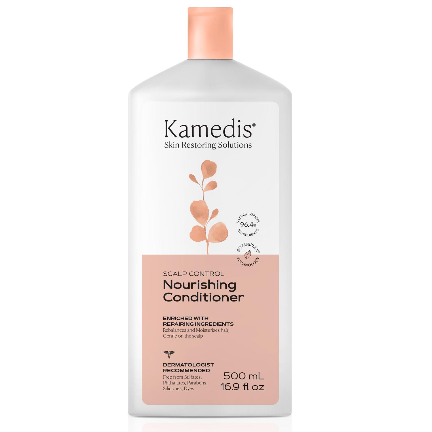 KAMEDIS Hair Conditioner Botanicals-Based. Moisturizer for Dry Damaged Hair Sensitive Scalp. For Anti Dandruff Seborrheic Dermatitis Scalp Treatment. Fragnance Free. 16.9 Fl Oz.