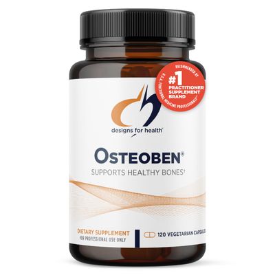 Designs for Health Bone Support Formula - Osteoben with Soy-Free Genistein Complex - Non-GMO Bone Vitamins Supplement with Vitamin D, K, Zinc, Calcium Magnesium (120 Capsules)