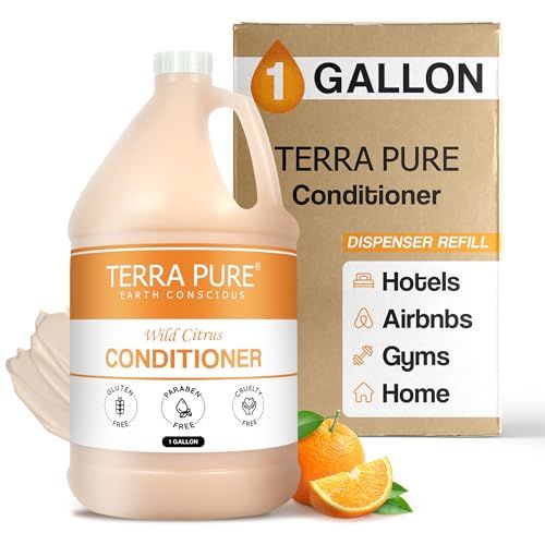 Terra Pure 1 Gallon Conditioner Luxury Hotel Toiletry Bulk Size Designed to Refill Soap Dispensers 128 oz