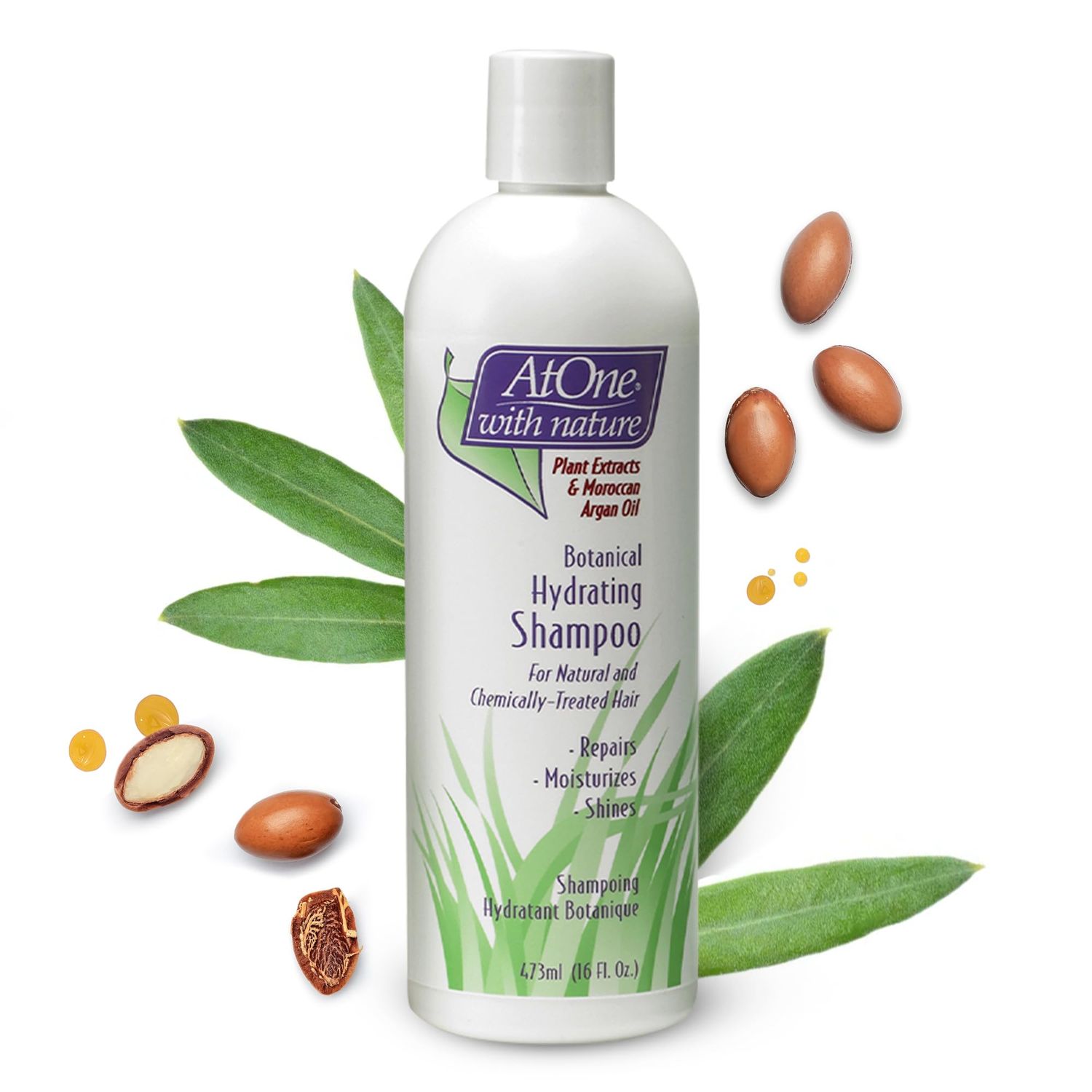 Atone, Botanical, Hydrating Shampoo, Leave-In Conditioner, for Damaged Hair, All-In-One Leave-In Conditioner, Multi-Benefit Shampoo, All Hair Types, 16oz