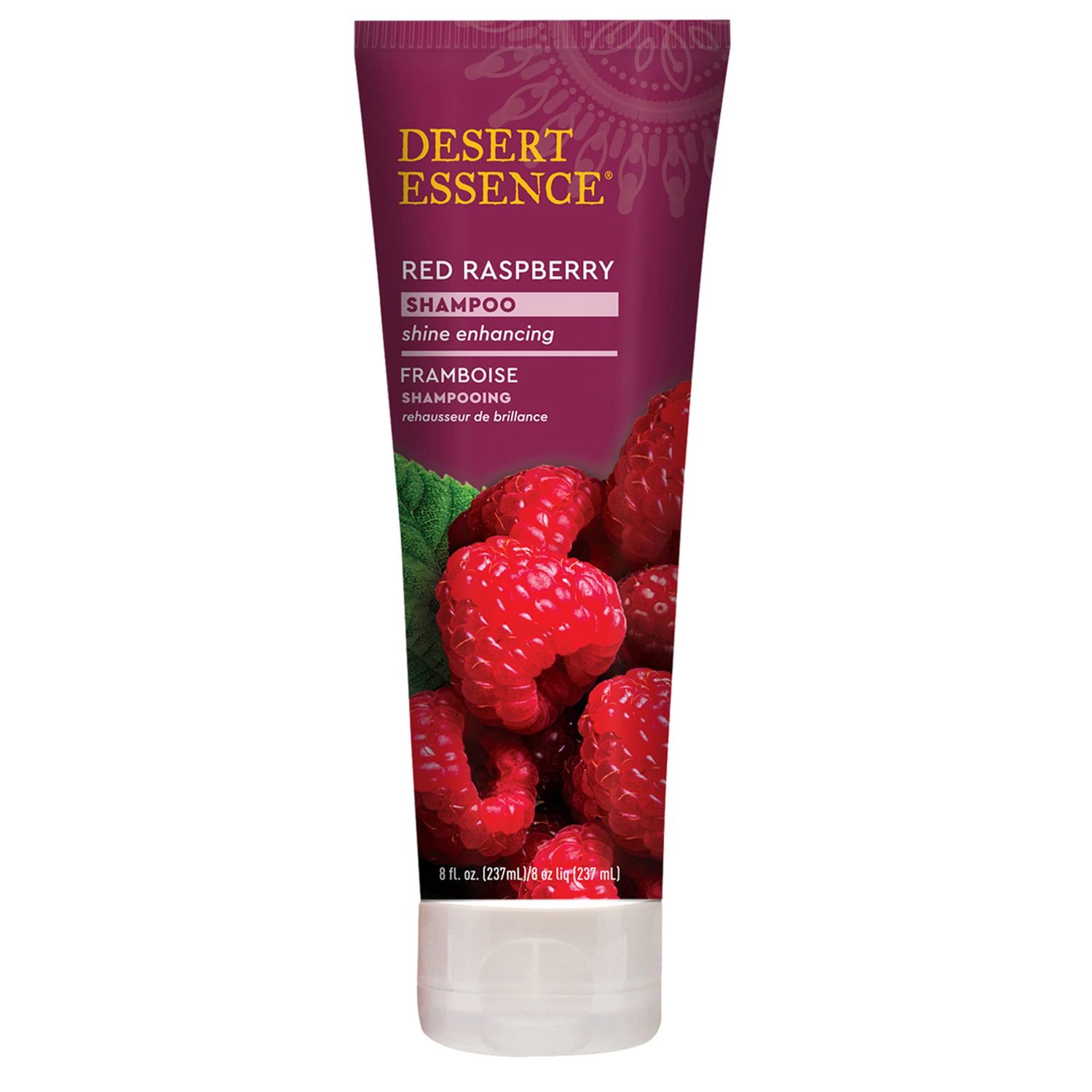 Desert Essence Red Raspberry Shampoo - 8 Fl Ounce - Gloss Shine Enhancing - Strengthens Hair - Removes Everyday Pollutants - Vitamin A C - Calcium - Magnesium
