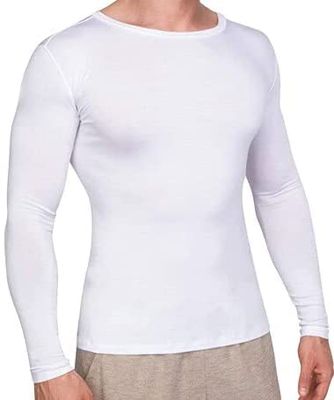 AD RescueWear Eczema Clothing for Adults - White Long Sleeve Shirt for Men - Itch Comfort, Ultra-Soft, and Earth-Friendly No Zinc or Dyes (Extra Large)