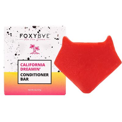 FoxyBae Solid Conditioner Bar for Hair - with Biotin, Rice Protein, Coconut Oil, Jojoba Oil - Conditions, Moisturizes, Hydrates - for Women Men - California Dreamin&#39; - 2 Oz