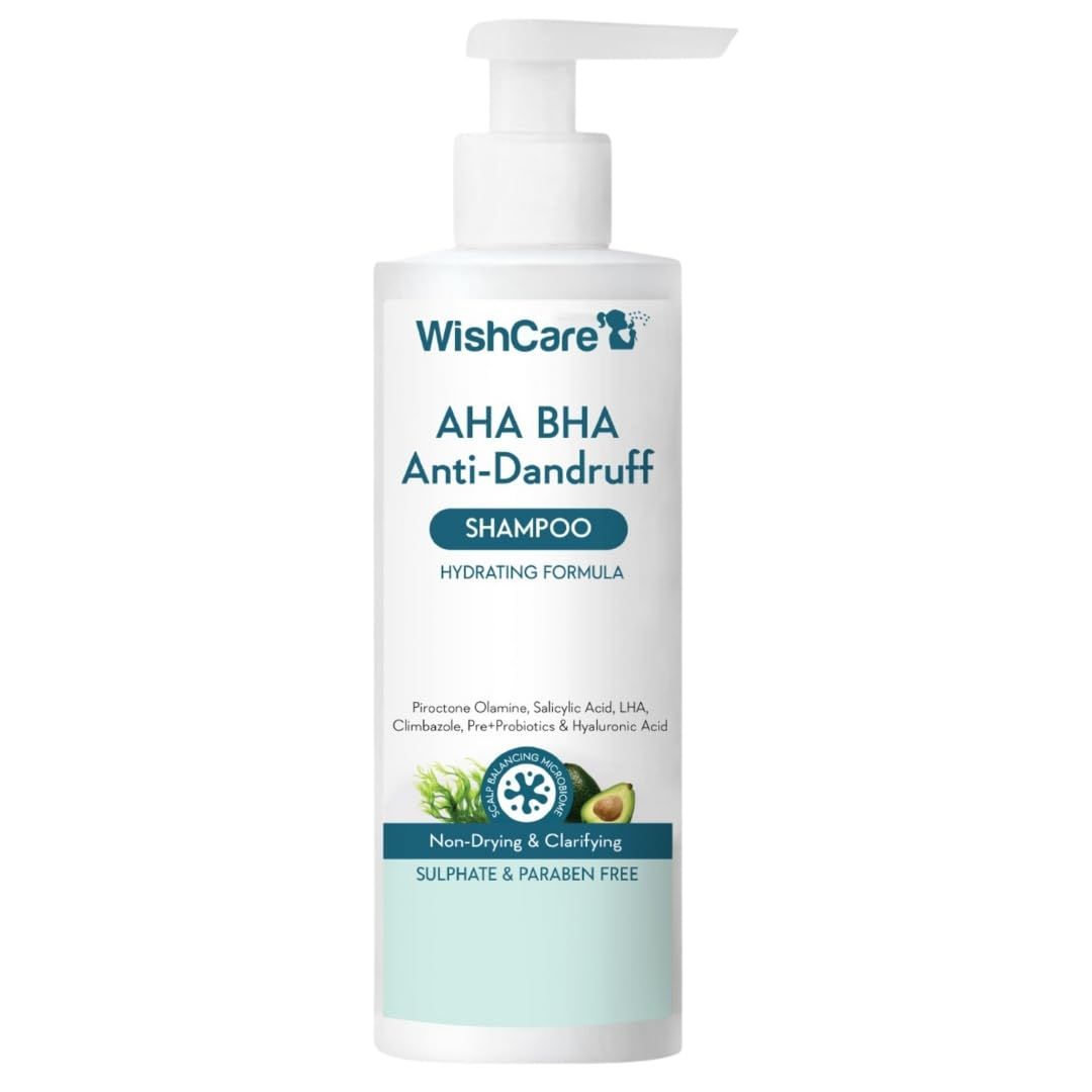 WishCare Hydrating AHA BHA Anti Dandruff Shampoo For Women Men-Paraben Sulphate Free Shampoo 250ml