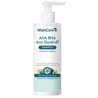 WishCare Hydrating AHA BHA Anti Dandruff Shampoo For Women Men-Paraben Sulphate Free Shampoo 250ml