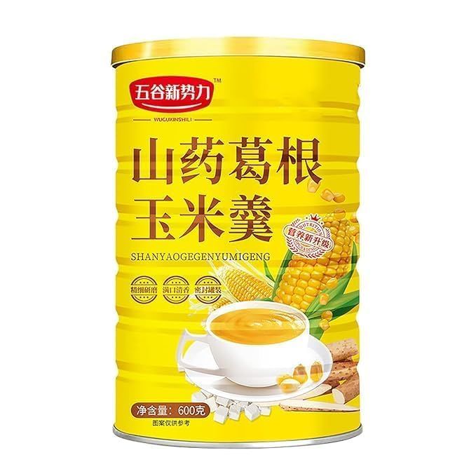 Corn Soup Powder Chinese Can chinese food Yam and Pueraria Corn Powder Ready-To-Eat Breakfast Porridge, 600g,21Oz