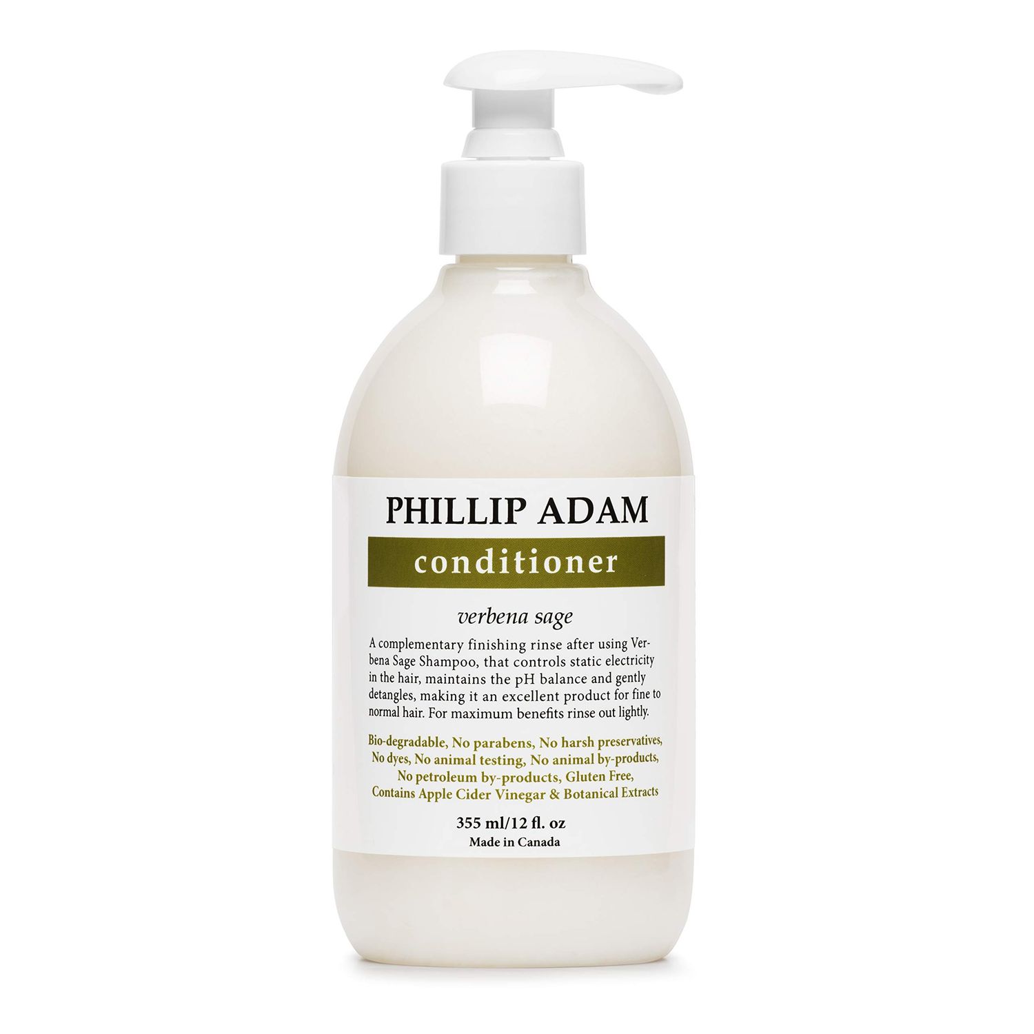 Phillip Adam Verbena Sage Conditioner for Silky Soft Hair - Add Hydration and Reduce Frizz - Silicone Free and Paraben Free - 12 Fl Oz