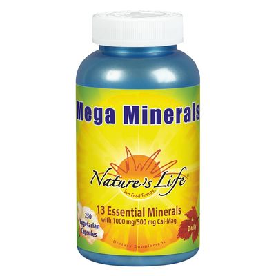 Nature&#39;s Life Mega Minerals Complex Complete Multi Mineral Vitamin D Supplement 250 Vegetarian Capsules