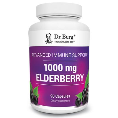 Dr. Berg Black Elderberry Capsules (Advanced Immune Support) with 15,000 IU Vitamin D, 60 mg of Zinc, 90 mg of Camu Camu - (4-in-1) Sambucus Elderberry Immune Support Supplement - 90 Capsules