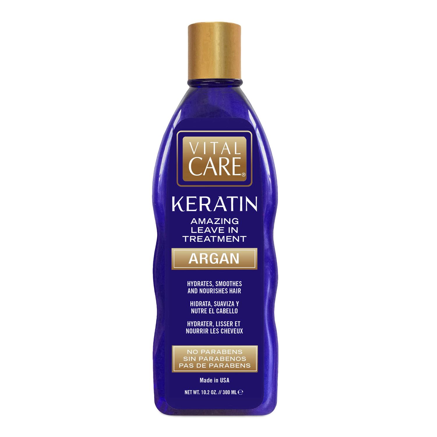 Vital Care Keratin Amazing Leave-In Treatment Argan - Gentle Keratin Complex Hair Treatment is Non-Stripping for Daily Use, Hydrating Repairing - Abyssinian, Avocado Sunflower Seed Oil