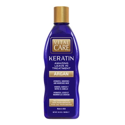 Vital Care Keratin Amazing Leave-In Treatment Argan - Gentle Keratin Complex Hair Treatment is Non-Stripping for Daily Use, Hydrating Repairing - Abyssinian, Avocado Sunflower Seed Oil