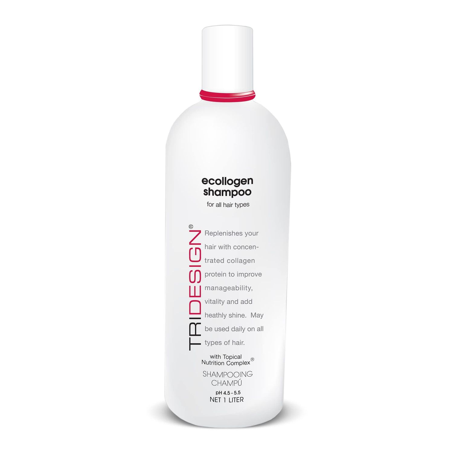 TRI Design Ecollogen Shampoo - Moisturizing Hydrating Shampoo for Natural Hair - Gentle, Thickening Volumizing - 33.8 oz
