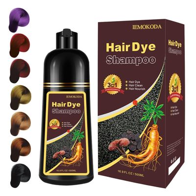 Fedulili Hair Dye Shampoo 3 In 1, Purple Hair Color Treated Shampoo Para Canas, Semi-Permanent 15 Minutes, Home Use for Men Women Parent, 500ml