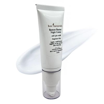 Bee Naturals Restore Night Creme with Zinc Oxide - Barrier Support Hydration, Dermatologist-Recommended Non-Comedogenic Formula, Ideal for Face Basting, All Skin Types, Fragrance-Free, 1.5 Oz