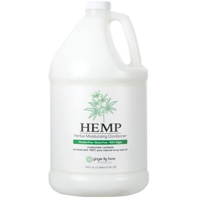Ginger Lily Farms Botanicals HEMP Herbal Moisturizing Conditioner, Enriched with 100 Pure Natural Hemp Seed Oil, 100 Vegan Cruelty-Free, 1 Gallon Refill