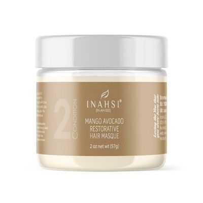 Inahsi Mango Avocado Restorative Hair Masque Deep Conditioner for Men, Women, Baby, or Kids with Curly Hair Hair Products for Naturally Curly Hair 2 oz Made in the USA