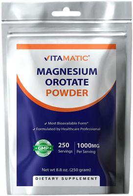 Vitamatic Magnesium Orotate 1000mg per Serving Supports Muscle, Joint, and Heart Health 250 Grams - 250 Servings