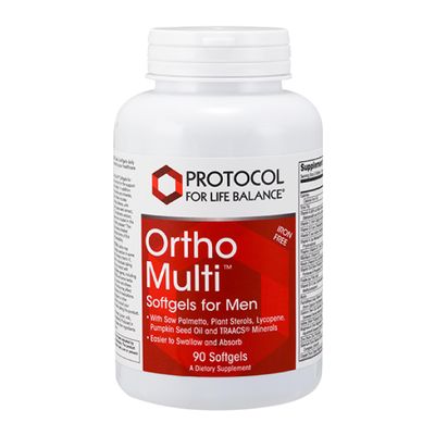 PROTOCOL FOR LIFE BALANCE Ortho Multi Softgels for Men - Multivitamin for Prostate Health - with Saw Palmetto, Zinc CoQ10 - Men Daily Multivitamin - Iron Free - 90 Softgels