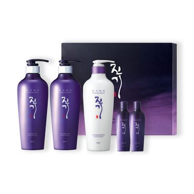 Daeng Gi Meo Ri- Jin Gi Vitalizing set Shampoo x2, Treatment x1, 100 Domestic Oriental Herb, Providing Moisture to Frizzy and Split Hair, Smooth and Shiny Hair