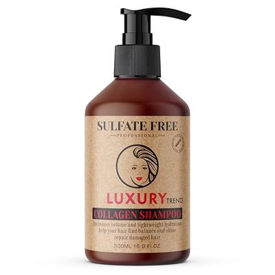 LUXURY TREND Collagen Hair Shampoo for Women - Salon-Grade Thickening Growth, Professional Cleansing for Fuller, Healthier Locks, Sulfate-Free, 16.9 oz