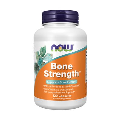 NOW Foods Supplements, Bone Strength with Microcrystalline Hydroxyapatite (MCHA), Magnesium and Vitamins C,D and K, 120 Capsules