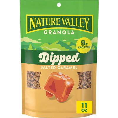 Nature Valley Granola, Dipped Salted Caramel Flavored, 9g Protein, Made with Whole Grain, 11 oz