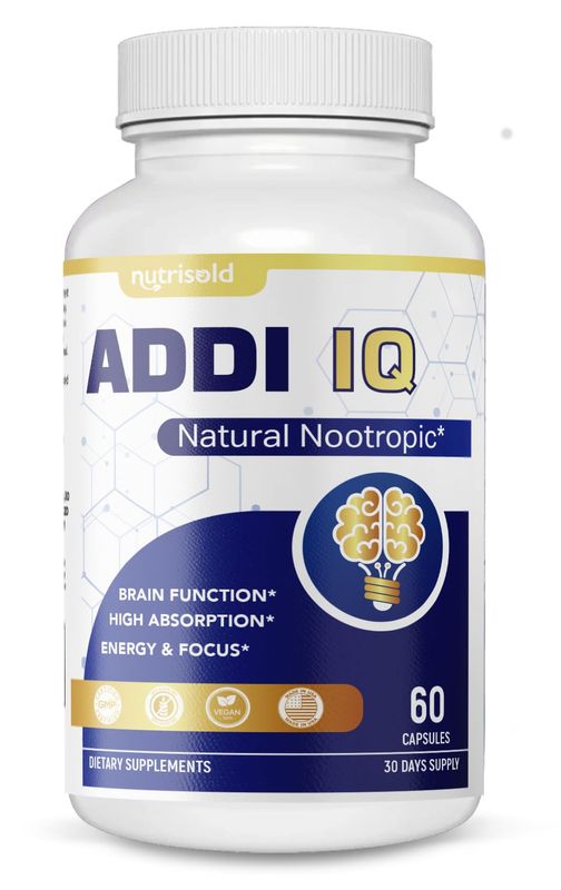 Nutrisold Focus Memory Brain Booster Nootropic for Clarity, Concentration, Alertness Includes Thiamin, Chromium, Magnesium Herbal Extracts