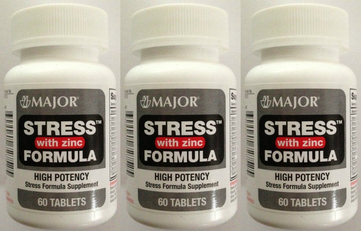 Rugby Multivitamin with Zinc Stress Formula - Dietary Supplement - 60 Tablets (3 Pack)