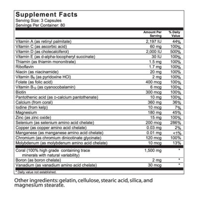 Barefoot Coral Calcium Complete 1500mg, 240 Capsules- Coral Calcium Supplement Developed by Bob Barefoot- Supports Overall Health PH Levels- Contains Calcium, Magnesium, Vitamins