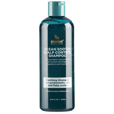 Abundant Natural Health Ocean Soothe Scalp Control Shampoo with Highly Concentrated Magnesium Salt and Cucumber Juice to Hydrate Dry, Flaky Scalps, Nourish and Protect Hair Follicles, 300mL