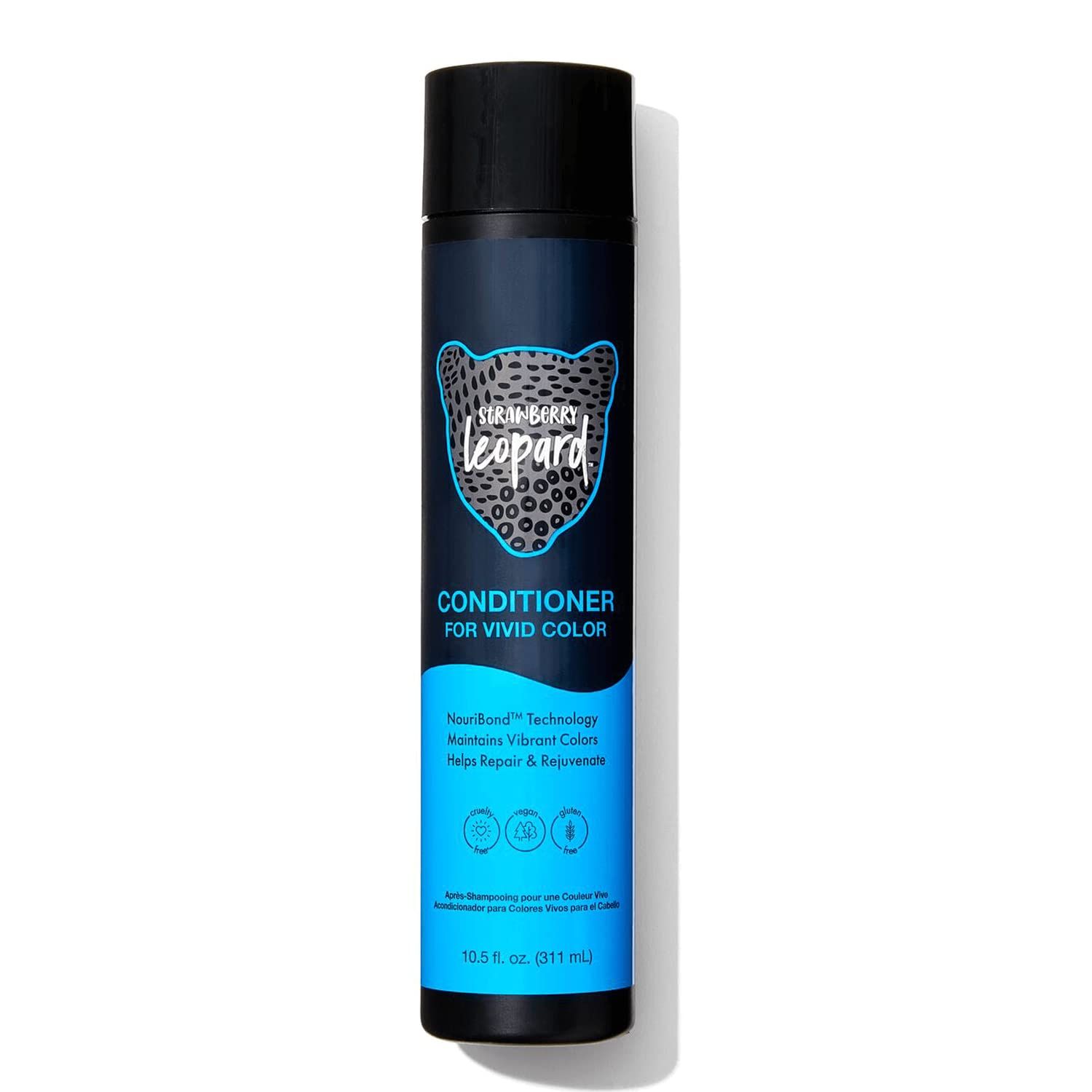 Strawberry Leopard Conditioner for Vivid Color, Repairs and Rejuvenates all Hair Types Textures, Vegan, Gluten, CrueltyFree, 10.5 Fl. Oz.