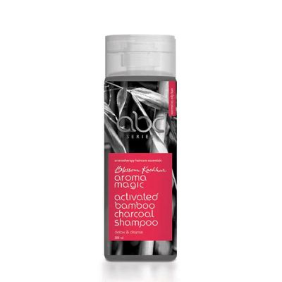 Aroma Magic Activated Bamboo Charcoal Shampoo Clarifying Hair Cleanser for Build Up Nourishing Scalp with Aloe Vera Gel 6.76 Fl Oz (200ml)